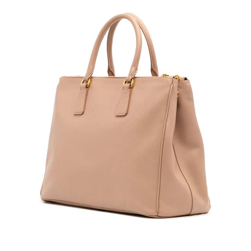 Prada Large Saffiano Lux Galleria Double Zip Satchel Brown Leather Good condition - Back View