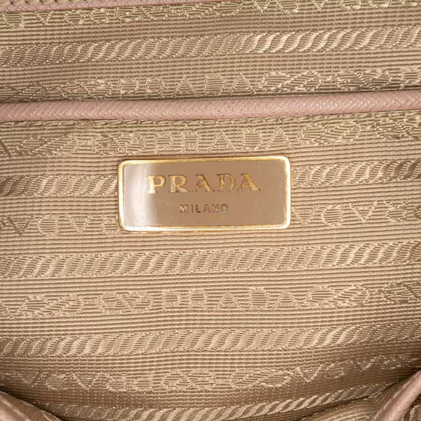Prada Large Saffiano Lux Galleria Double Zip Satchel Brown Leather Good condition - Box View
