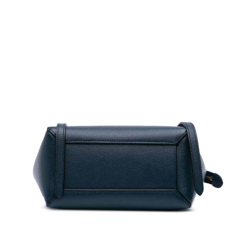 Celine Pico Grained Calfskin Belt Bag Blue Leather Good condition - Inside View