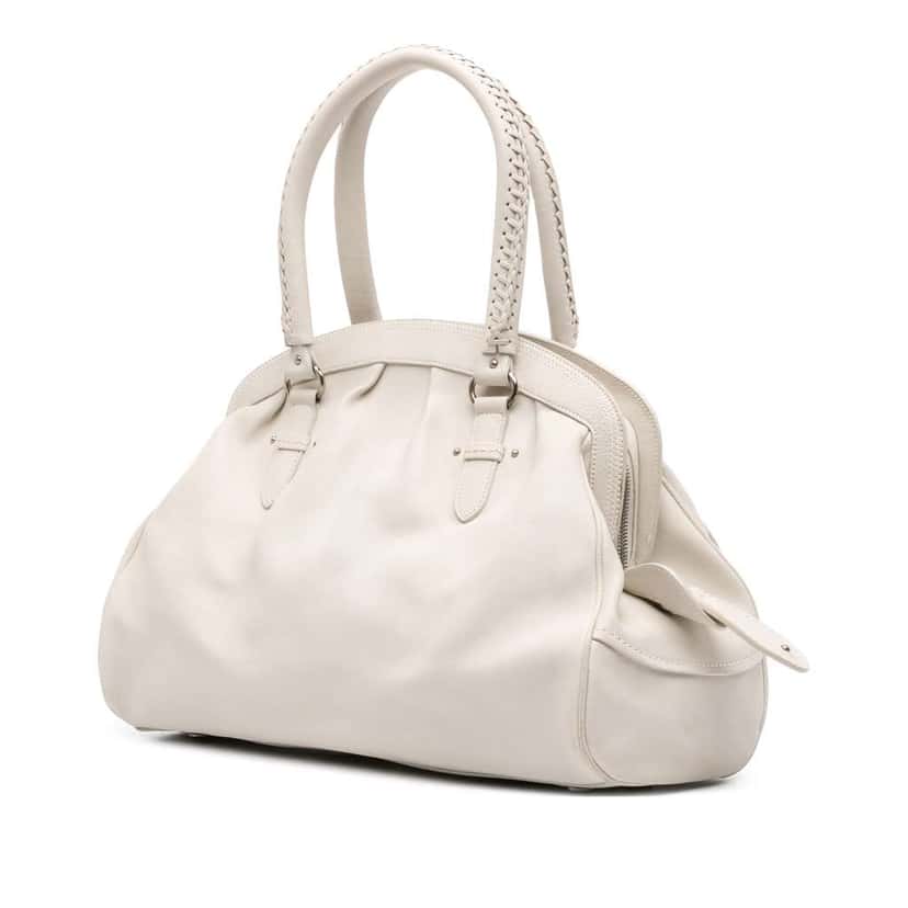 Dior Large Calfskin My Dior Frame Handbag White Leather Good condition - Back View