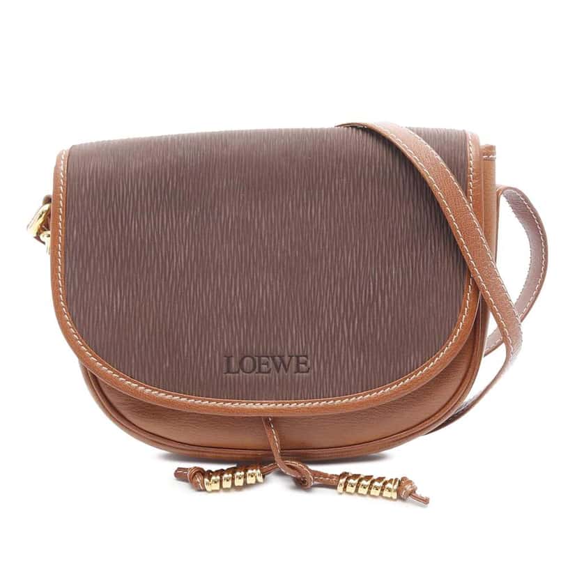 Loewe Leather Velasquez Twist Crossbody Brown Leather Good condition - Front View