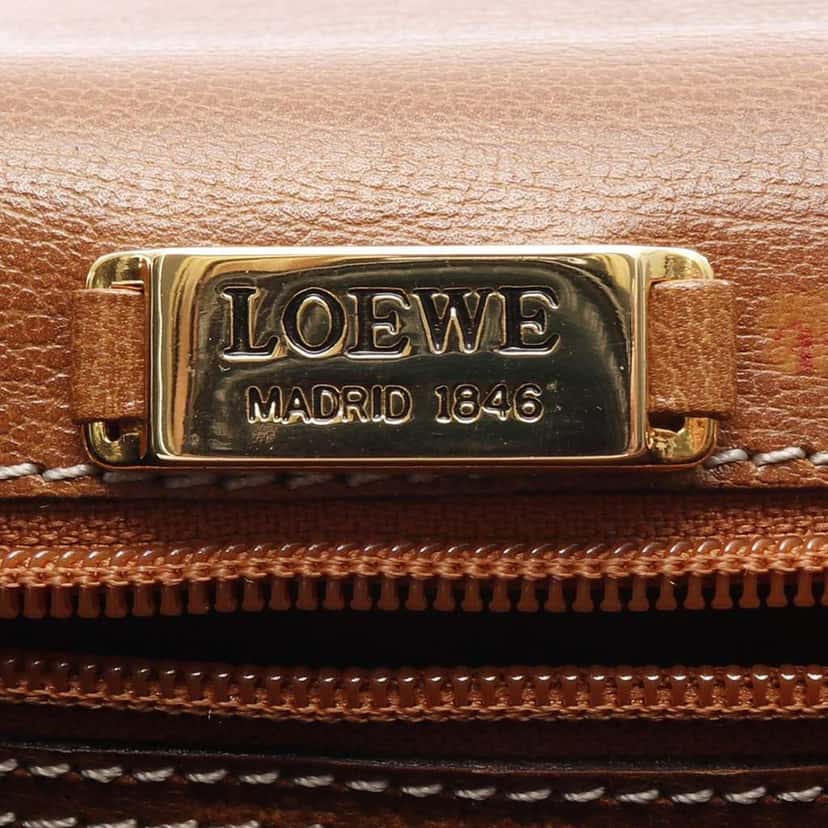 Loewe Leather Velasquez Twist Crossbody Brown Leather Good condition - Box View