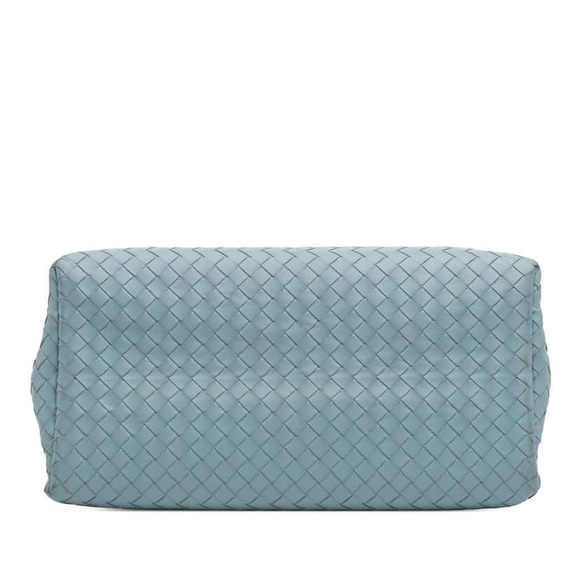 Bottega Veneta Small Nappa Intrecciato Roma Satchel Blue Leather Good condition - Inside View