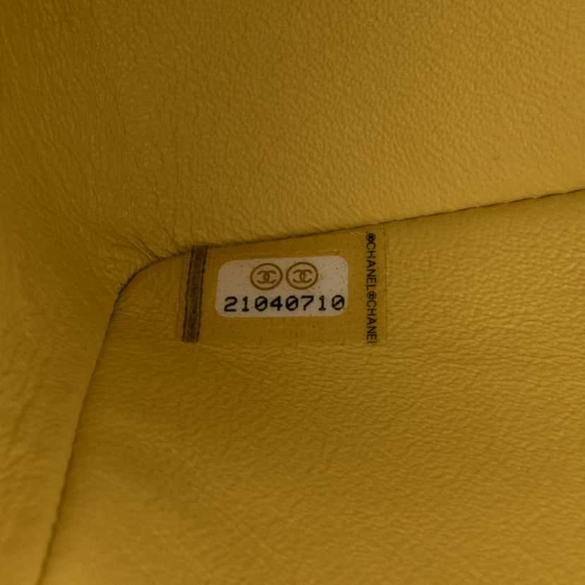 Chanel Mini Rectangular Classic Chevron Lambskin Single Flap Yellow Leather Good condition - Box View