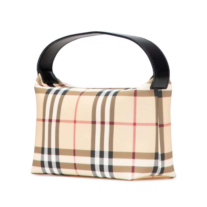 Burberry Mini House Check Coated Canvas Handbag Brown Canvas Good condition - Back View