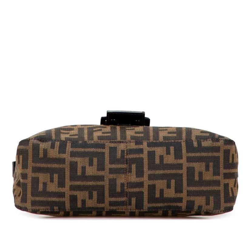 Fendi Zucca Canvas Double Flap Shoulder Bag Brown Canvas Good condition - Inside View
