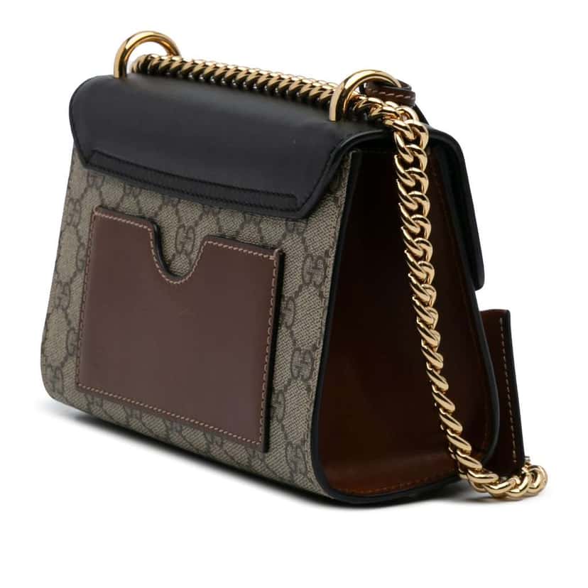 Gucci Small GG Supreme Padlock Crossbody Brown Canvas Good condition - Back View