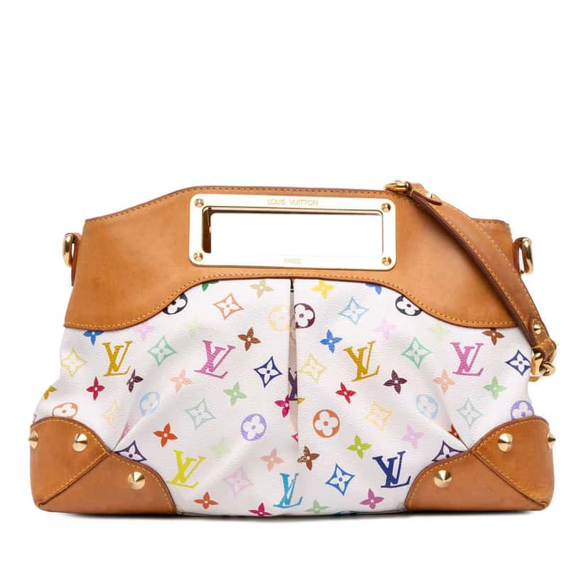 Louis Vuitton Monogram Multicolore Judy MM White Canvas Good condition - Front View