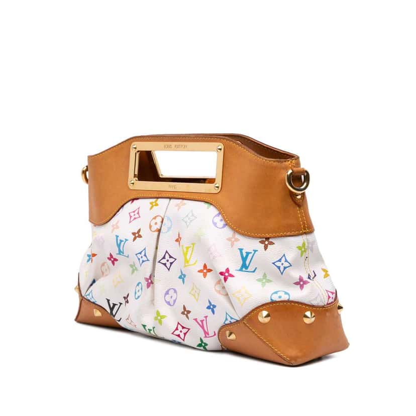 Louis Vuitton Monogram Multicolore Judy MM White Canvas Good condition - Back View