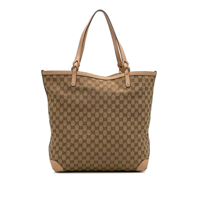 Gucci GG Canvas Craft Tote Brown Canvas Good condition - Front View