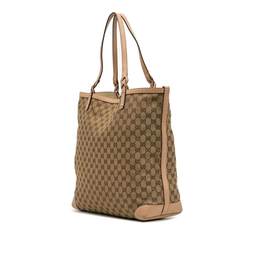 Gucci GG Canvas Craft Tote Brown Canvas Good condition - Back View