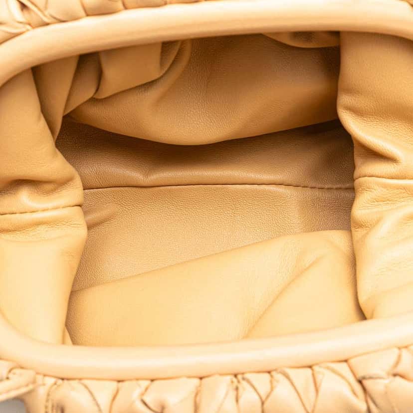 Bottega Veneta Nappa Intrecciato The Mini Pouch Crossbody Brown Leather Good condition - Model View