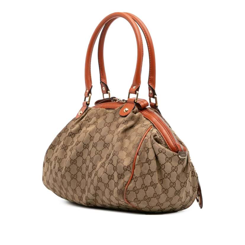 Gucci GG Canvas Sukey Satchel Brown Canvas Fair condition - Back View