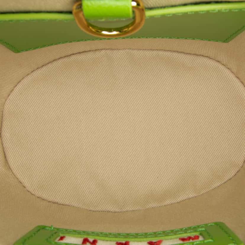 Marni Micro Leather and Raffia Cotton Emroidered Tropicalia Bag Green Cotton Good condition - Model View
