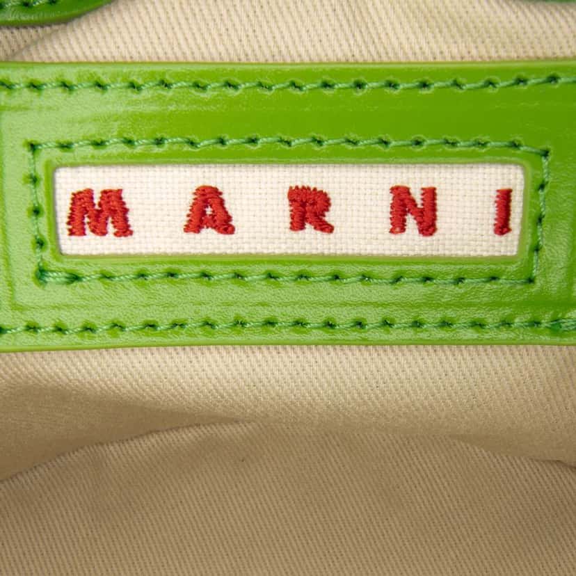 Marni Micro Leather and Raffia Cotton Emroidered Tropicalia Bag Green Cotton Good condition - Box View