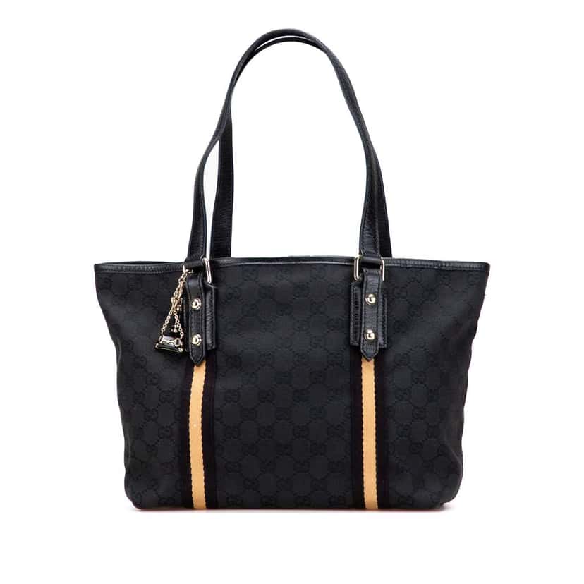 Gucci GG Canvas Jolicoeur Tote Black Canvas Good condition - Front View