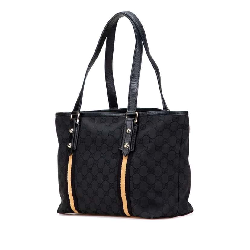 Gucci GG Canvas Jolicoeur Tote Black Canvas Good condition - Back View
