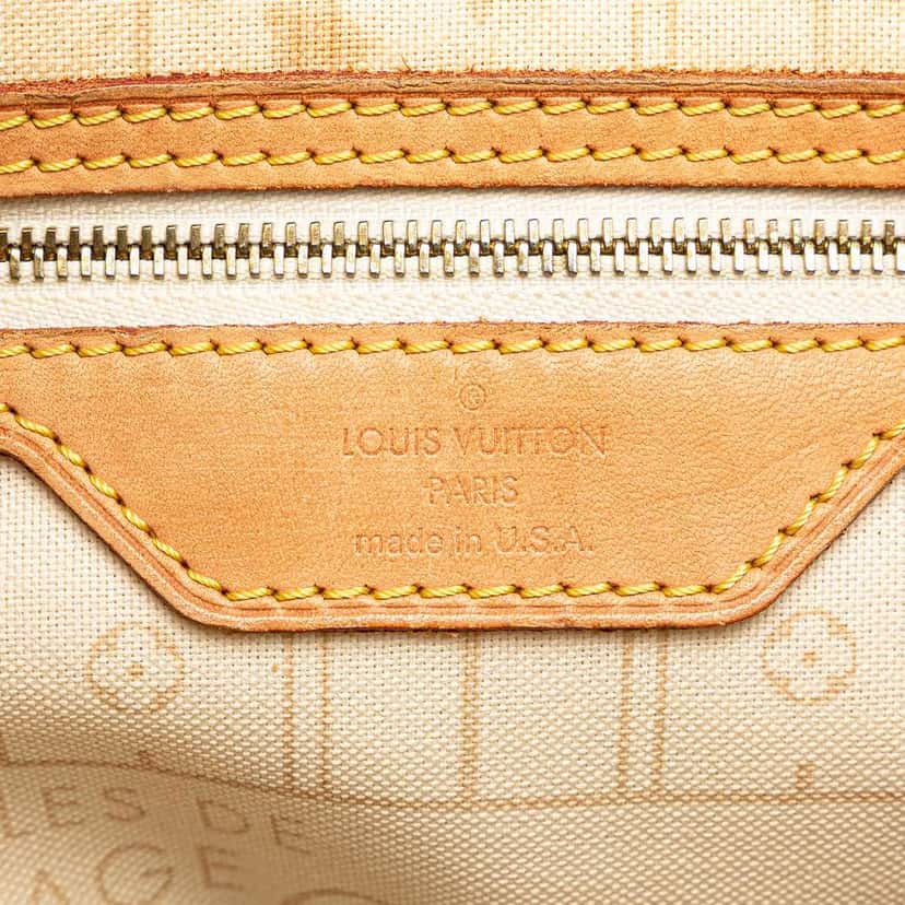 Louis Vuitton Damier Azur Neverfull MM White Canvas Good condition - Box View