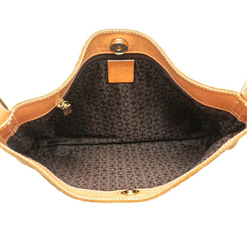 Celine C Macadam Suede Shoulder Bag Brown Leather Good condition - Model View