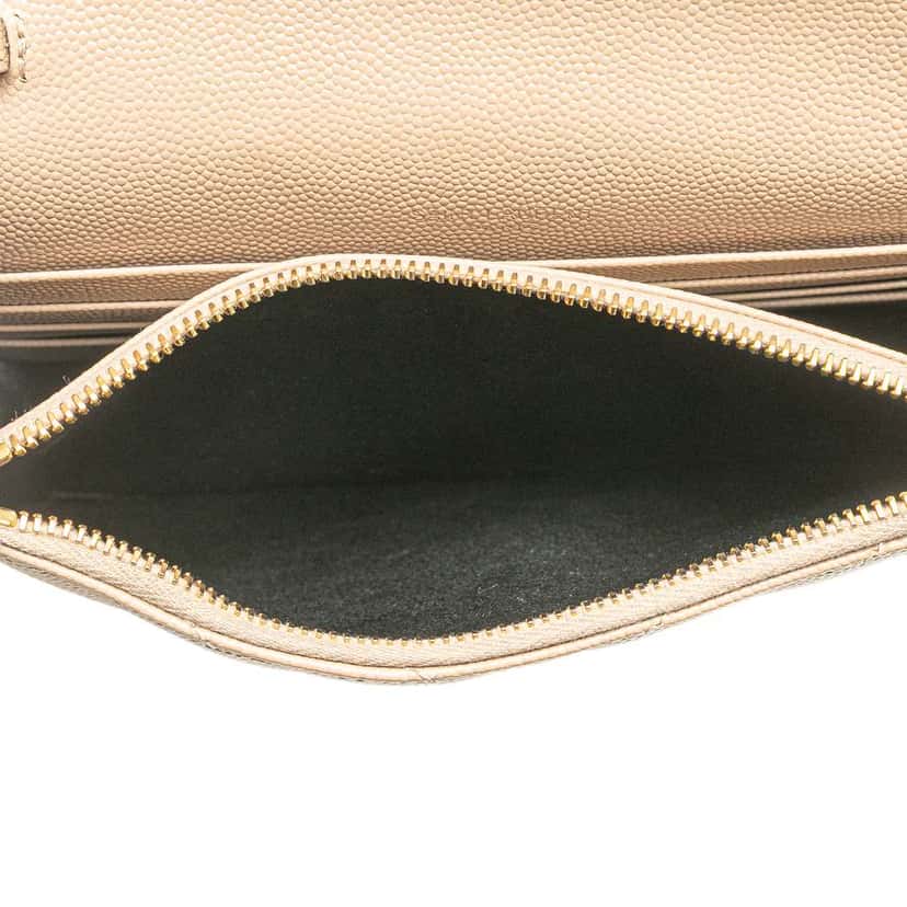 Saint Laurent Grain De Poudre Cassandre Envelope Chain Wallet Brown Leather Good condition - Model View