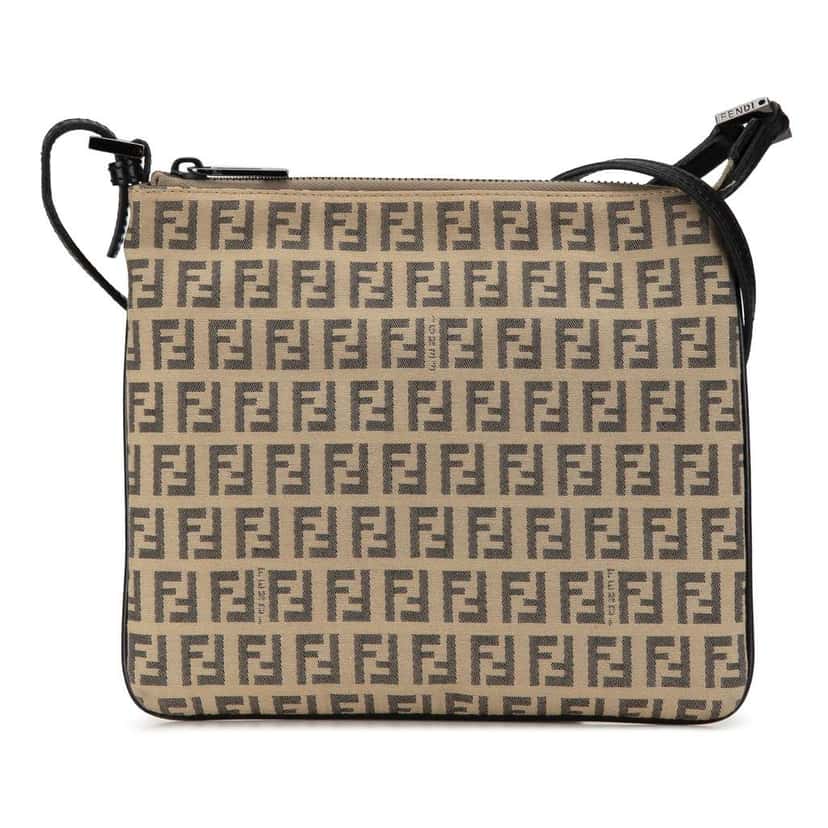 Fendi Zucchino Canvas Crossbody Brown Canvas Good condition - Front View