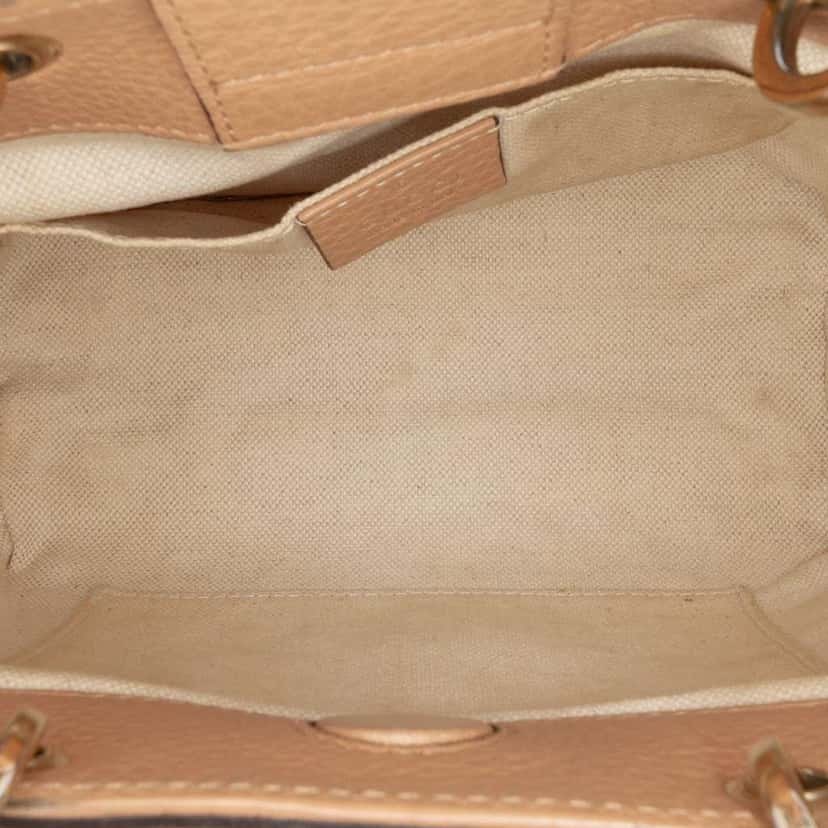 Gucci Mini Calfskin Bamboo Shopper Satchel Brown Leather Fair condition - Model View