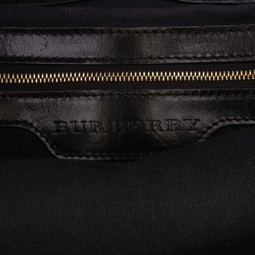 Burberry Medium House Check Canvas and Leather Bridle Lynher Tote Brown Canvas Good condition - Box View
