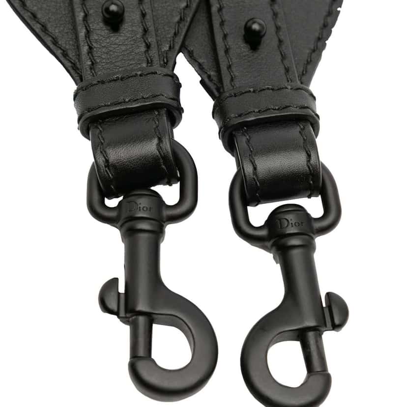 Dior Canvas Logo Embroidered Shoulder Strap Black Canvas Good condition - Box View