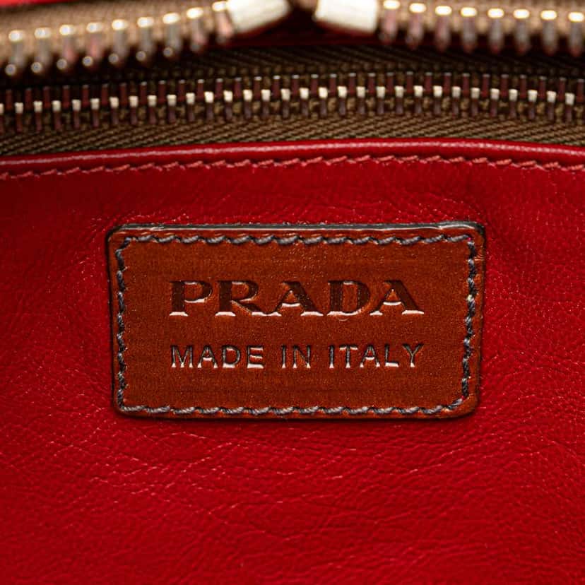 Prada Vitello Sport Bowler Bag Red Leather Good condition - Box View