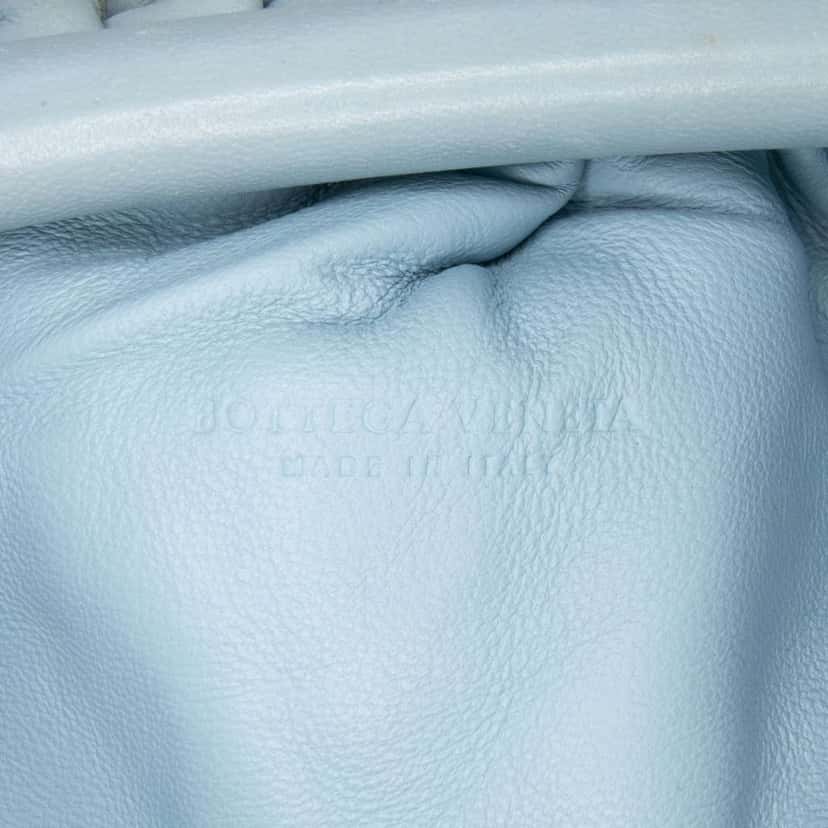 Bottega Veneta Nappa Intrecciato The Mini Pouch Crossbody Blue Leather Good condition - Box View
