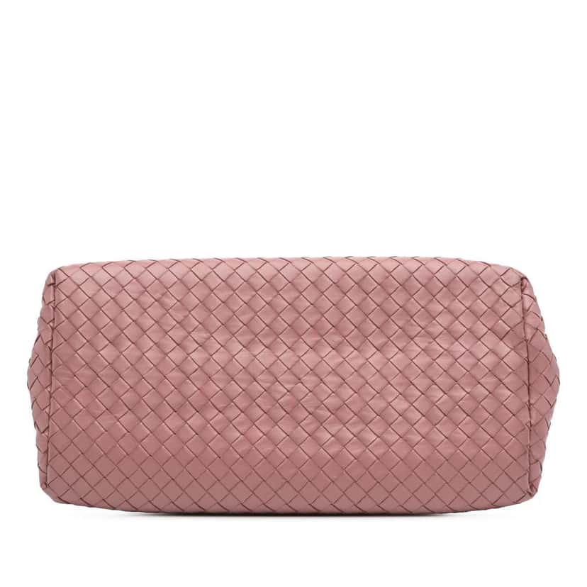 Bottega Veneta Small Nappa Intrecciato Roma Satchel Pink Leather Good condition - Inside View