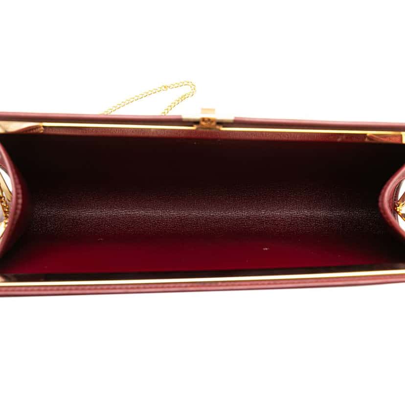 Dior Honeycomb Canvas Clutch With Chain Red Canvas Good condition - Model View