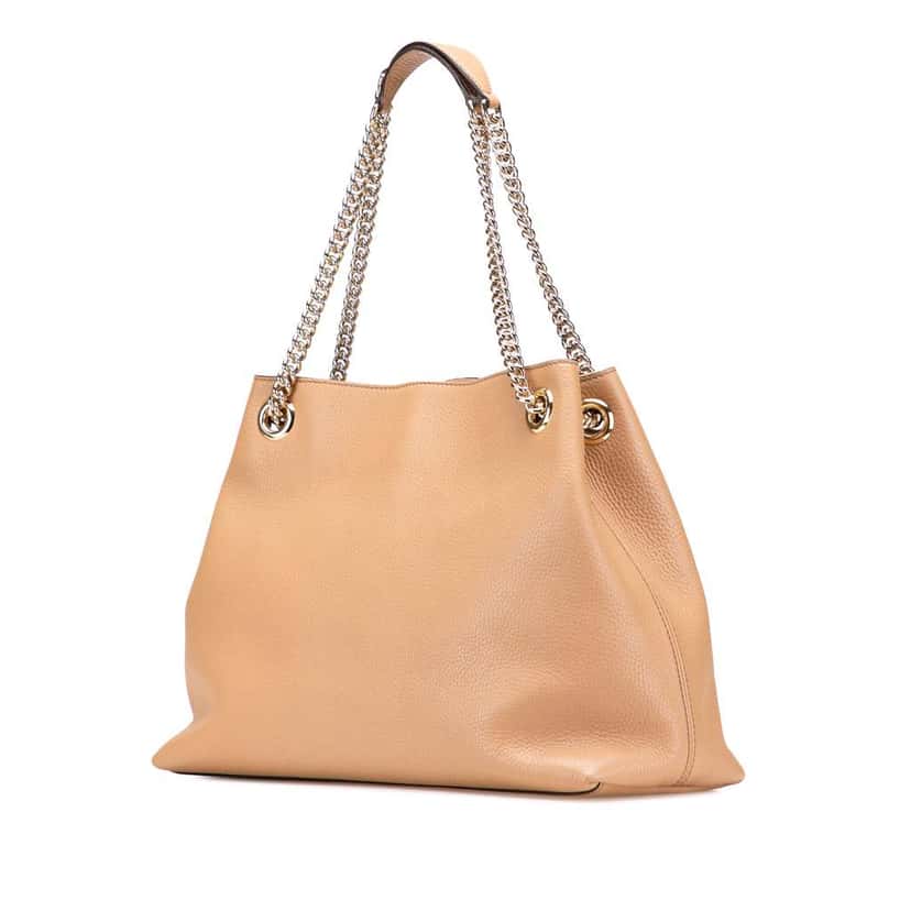 Gucci Medium Leather Soho Chain Tote Brown Leather Good condition - Back View