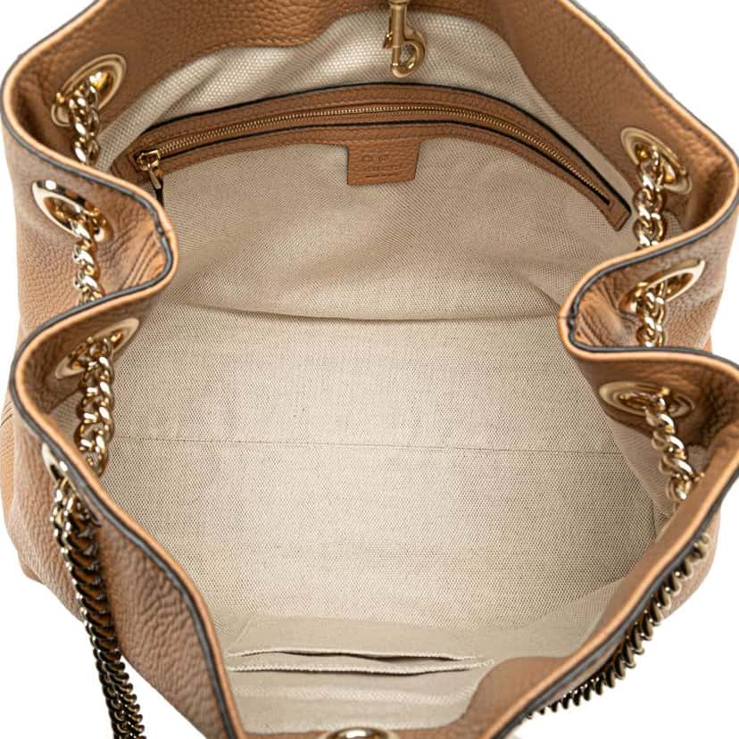 Gucci Medium Leather Soho Chain Tote Brown Leather Good condition - Model View