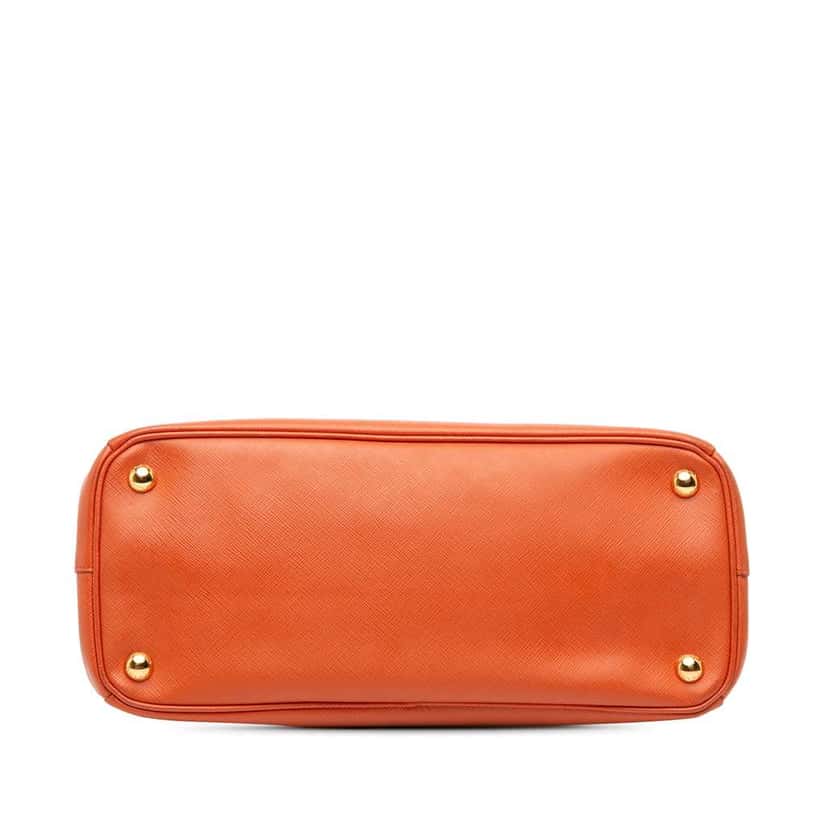 Prada Medium Saffiano Lux Galleria Double Zip Satchel Orange Leather Good condition - Inside View