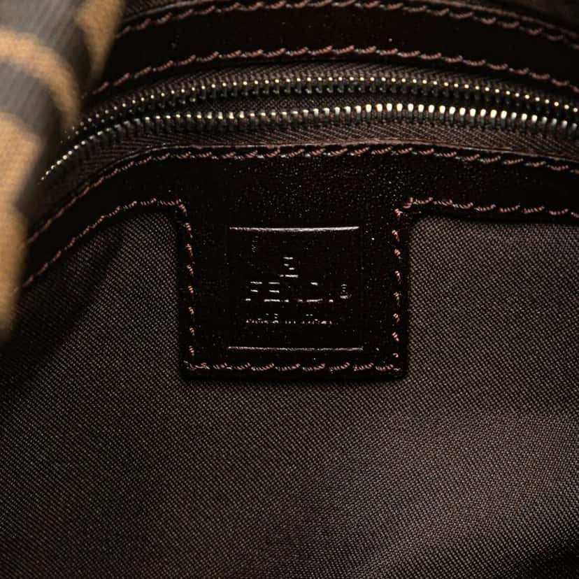 Fendi Zucca Canvas Double Flap Shoulder Bag Brown Canvas Good condition - Box View