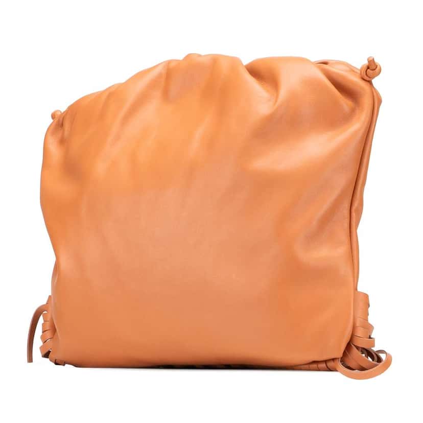 Bottega Veneta Nappa The Fringe Pouch Brown Leather Good condition - Back View