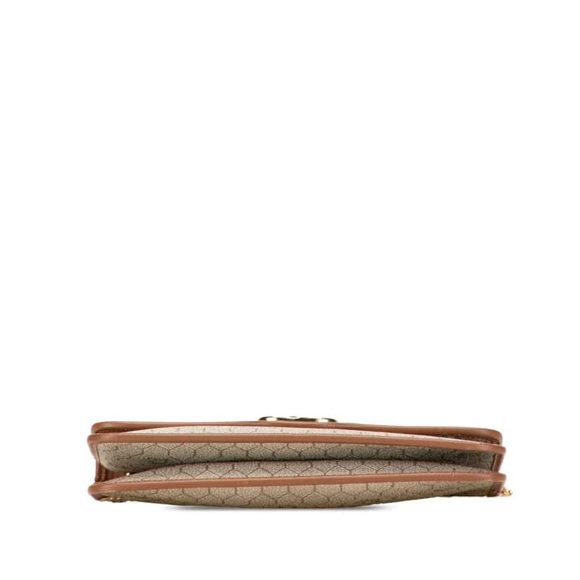Dior Honeycomb Coated Canvas Chain Crossbody Brown Canvas Good condition - Inside View