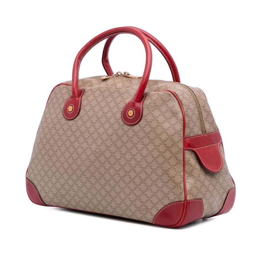Celine Macadam Coated Canvas Handbag Brown Canvas Good condition - Back View