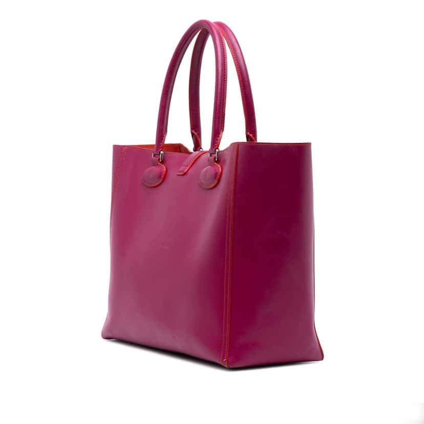 Loewe Leather Leo Tote Pink Leather Good condition - Back View