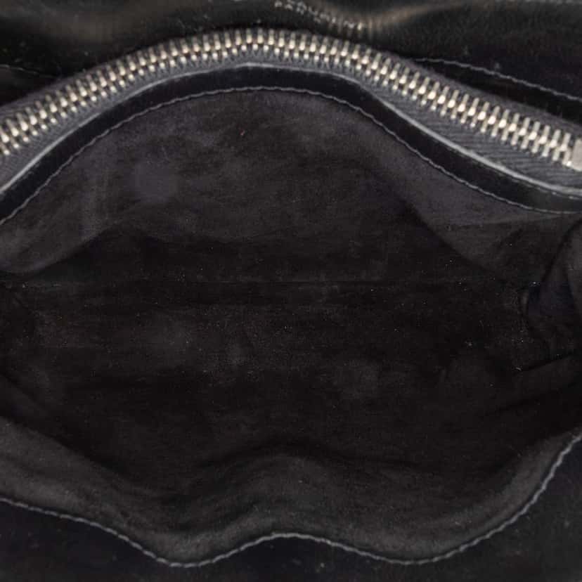 Saint Laurent Small Metallic Calfskin Monogram Loulou Chain Shoulder Bag Silver Leather Good condition - Box View