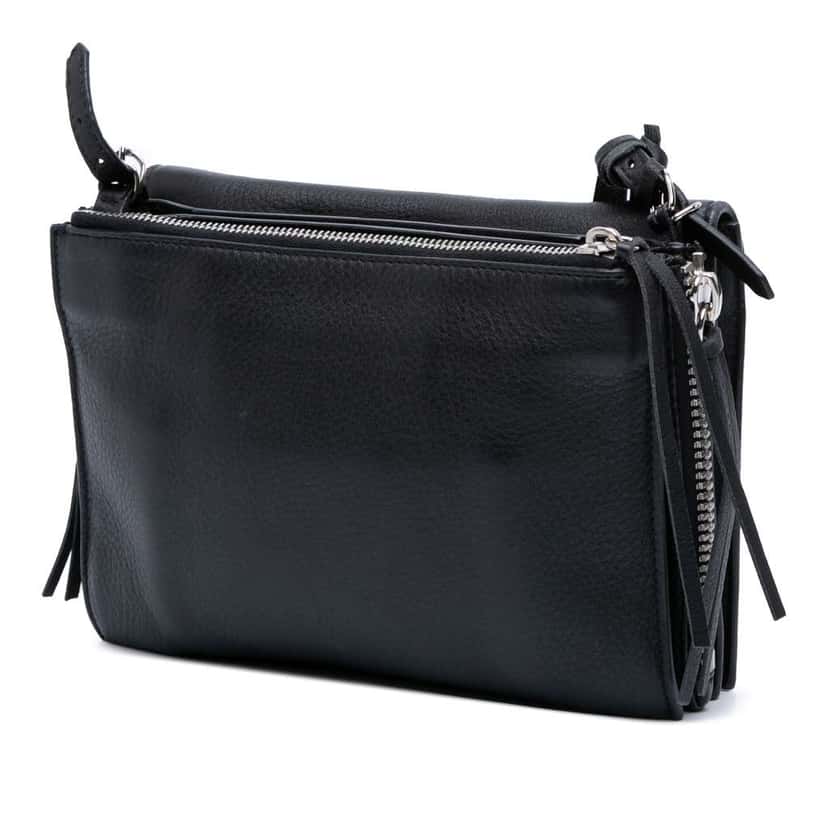 Balenciaga XS Leather Papier Triple Zip Around Crossbody Black Leather Good condition - Back View