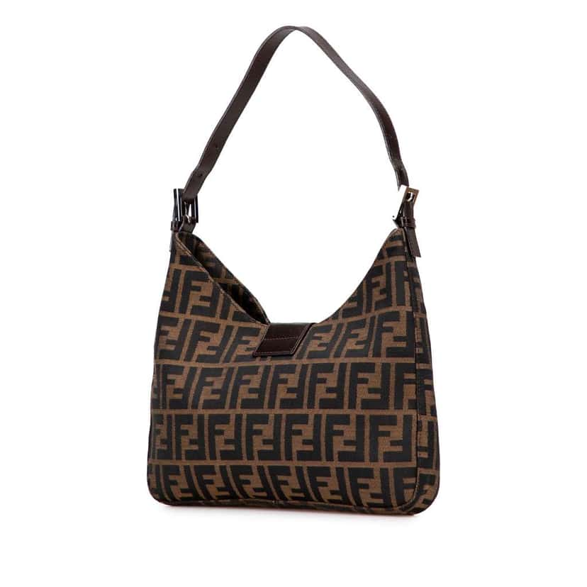 Fendi Zucca Canvas Shoulder Bag Brown Canvas Good condition - Back View
