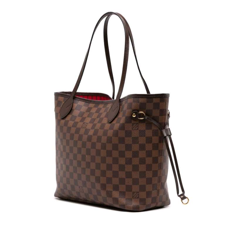 Louis Vuitton Damier Ebene Neverfull MM Brown Canvas Good condition - Back View
