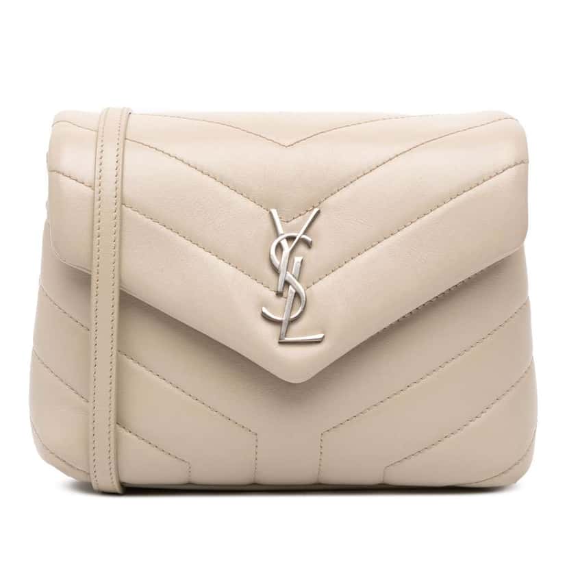 Saint Laurent Toy Matelasse Leather Monogram LouLou Crossbody Brown Leather Good condition - Front View