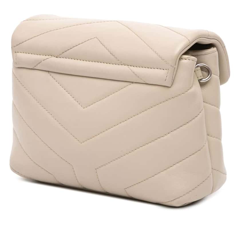 Saint Laurent Toy Matelasse Leather Monogram LouLou Crossbody Brown Leather Good condition - Back View