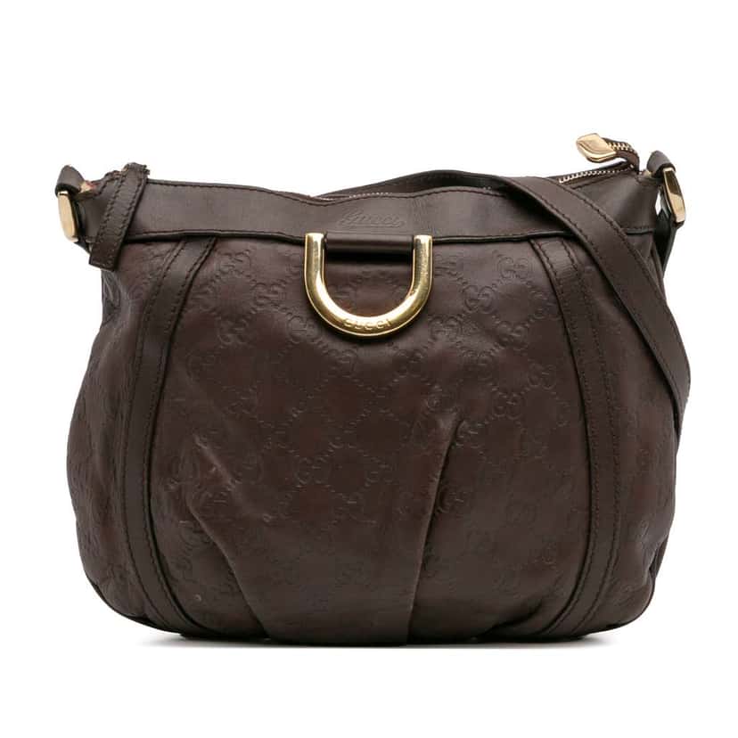 Gucci Guccissima Abbey D Ring Crossbody Brown Leather Good condition - Front View