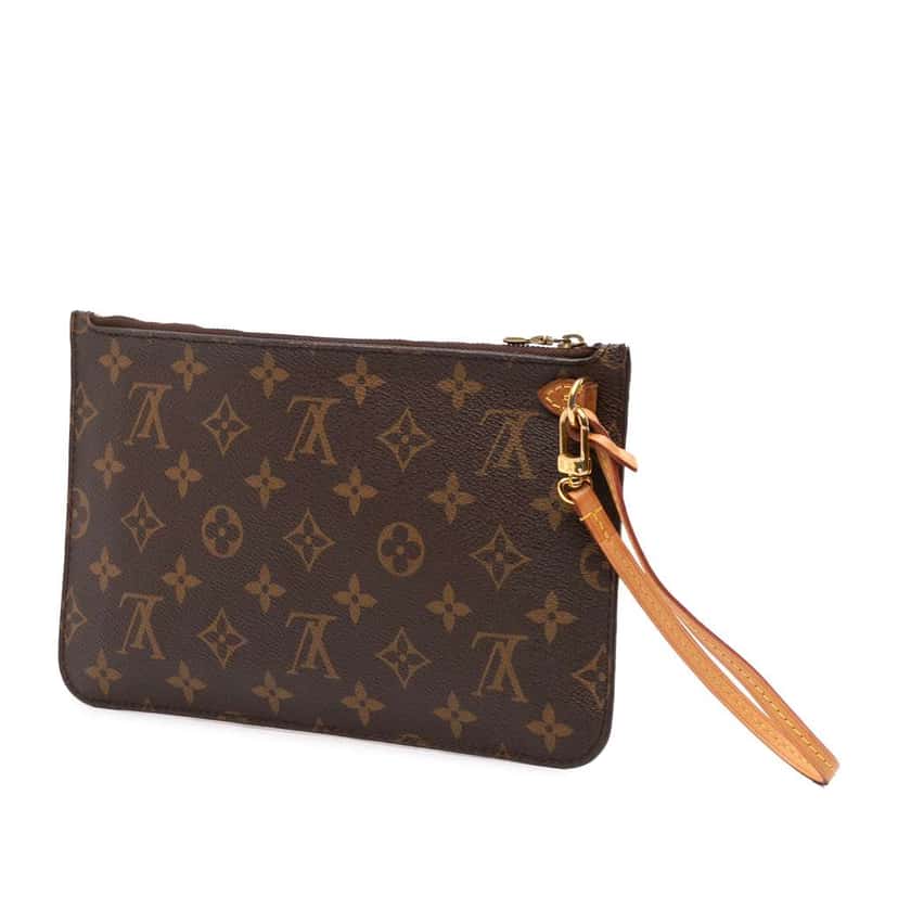 Louis Vuitton Monogram Neverfull Pouch Brown Good condition - Back View