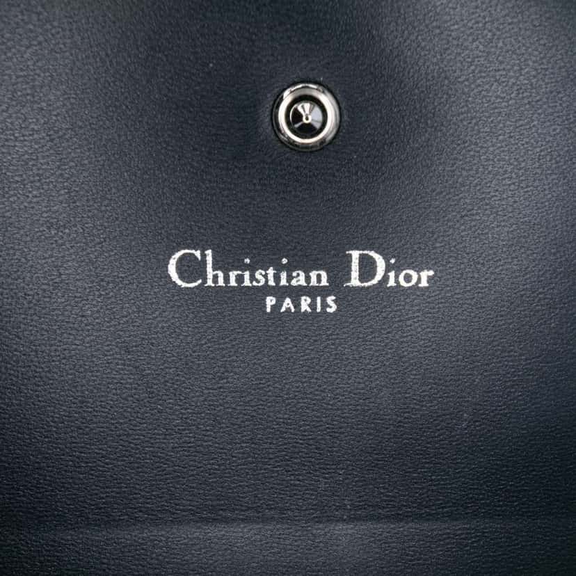 Dior Metallic Patent Microcannage Diorama Wallet on Chain Blue Leather Good condition - Box View