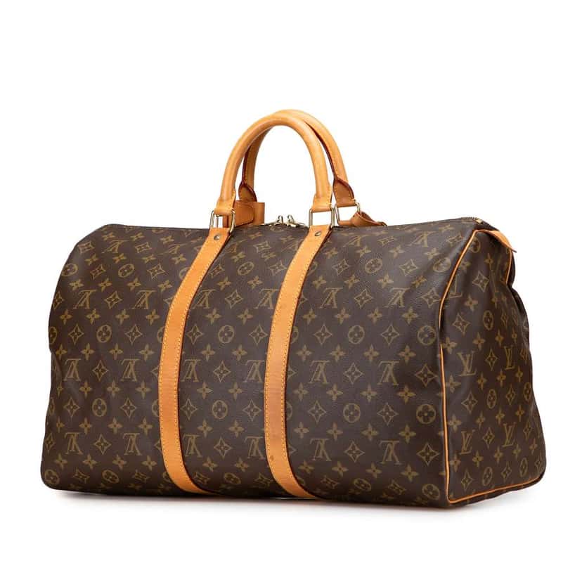 Louis Vuitton Monogram Keepall 50 Brown Canvas Fair condition - Back View
